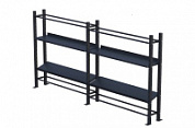 Стеллаж для медболов, гантелей, гирь размер 2580 х 430 х 1950 (2 секции)