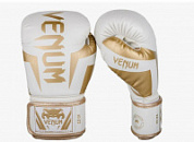 Перчатки для ММА Venum Elite EVO кож/зам бело-золотой 